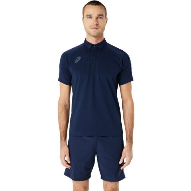 asics アシックス XX DRY cotton POLO SHIRT ミッドナイト S 2101A214 405 | スポーツ スポーツウェア サッカー フットサル ドライコットンポロシャツ トップス 半袖 DRY 吸汗速乾 メンズ 部活 練習 カジュ