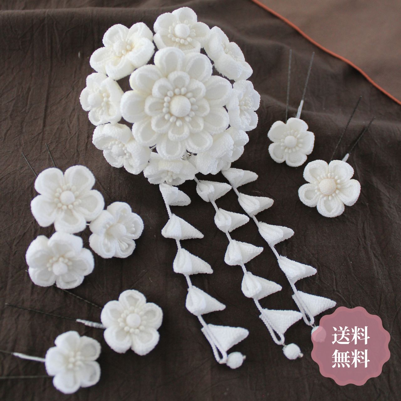 つまみ細工 髪飾り 蝶々 成人式 卒業式 七五三 つまみ細工髪飾り 花