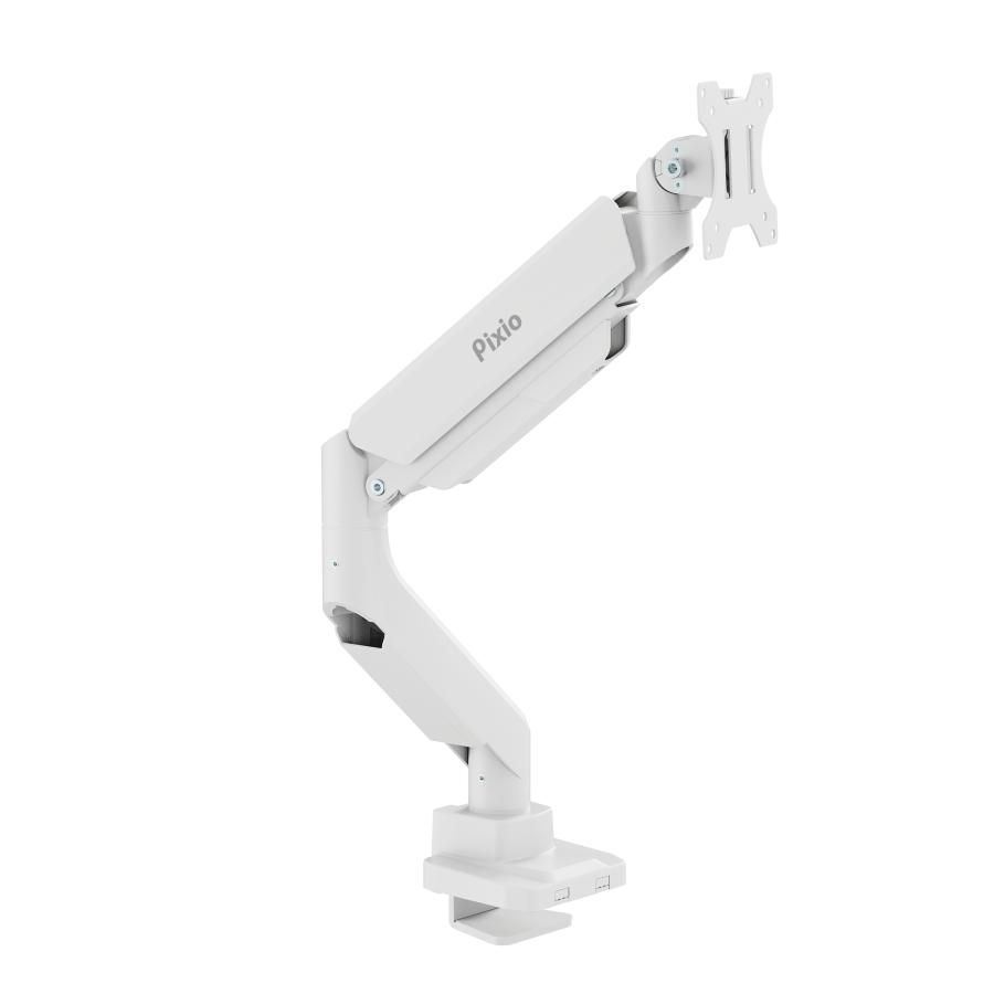 【美品】Pixio PS2S White モニターアーム 白 シングル 17-49インチ対応 耐荷重2-18kg クランプ
