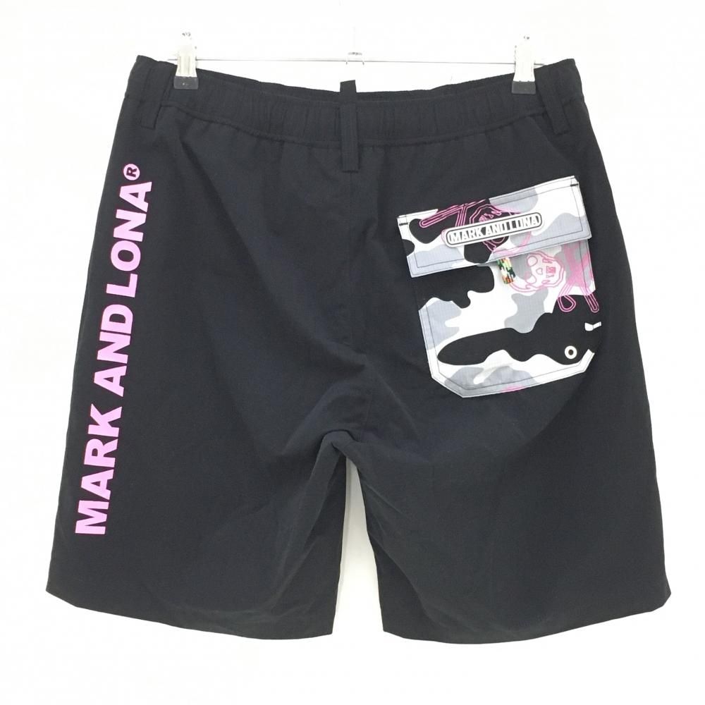 ハーフパンツ 黒×ピンク