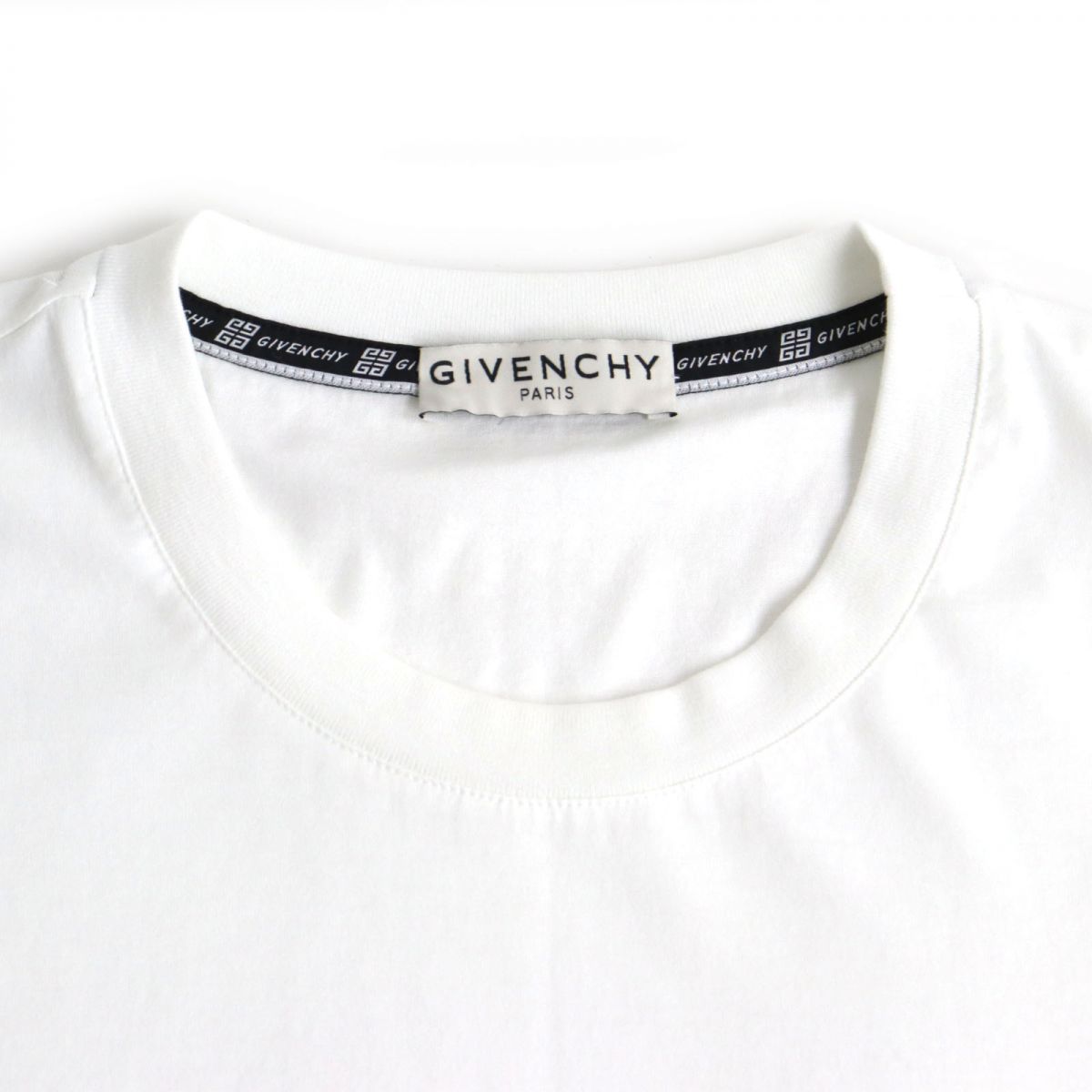 735cm肩幅極美品◆GIVENCHY ジバンシィ BM70K93002 ヴィンテージロゴプリント コットン100％ クルーネック 半袖 Tシャツ ホワイト XL  メンズ 正規品 14850円