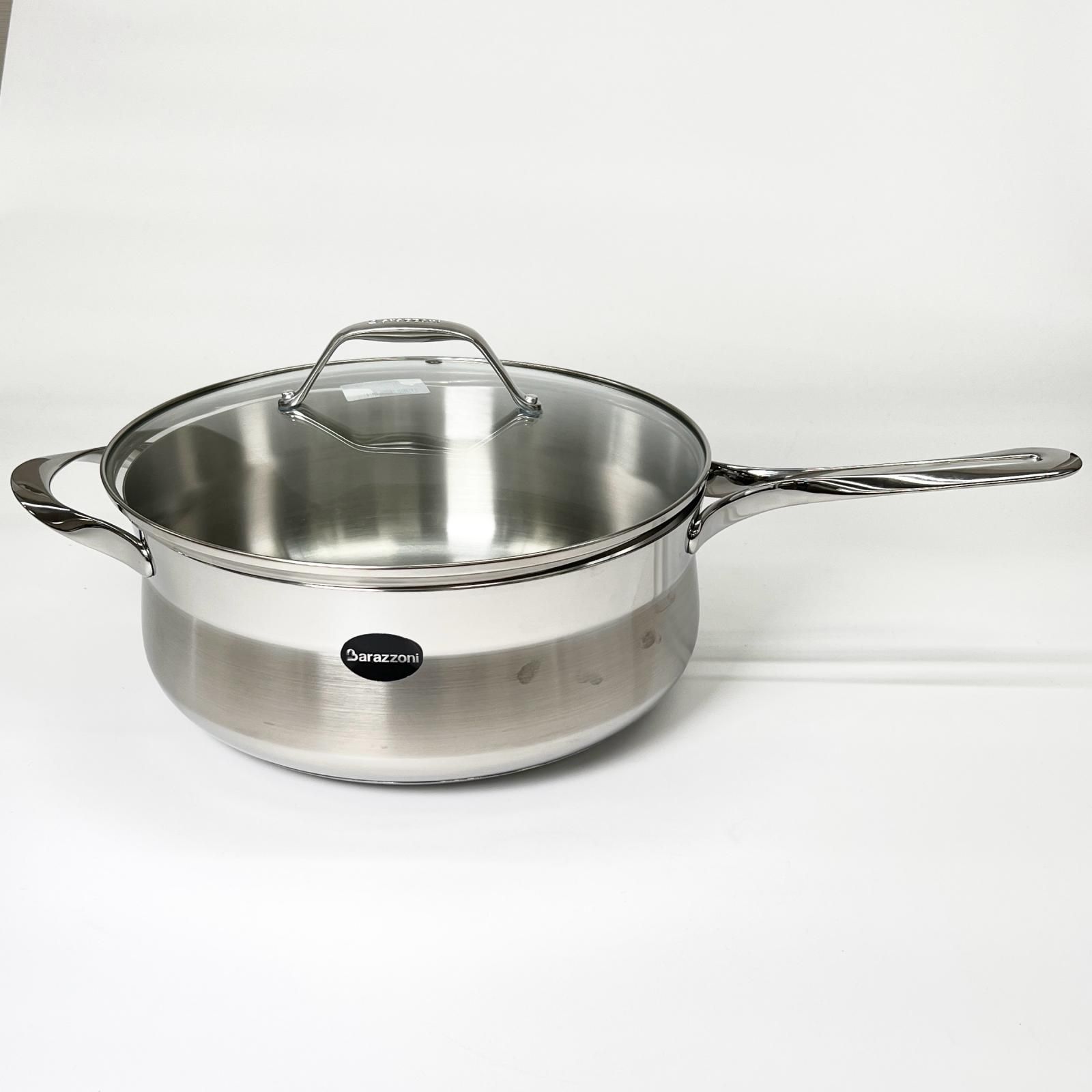 おしゃれアイテム 52-725 ♥ Barazzoni 28cm 耐熱ガラス蓋付 ソテーパン 0759