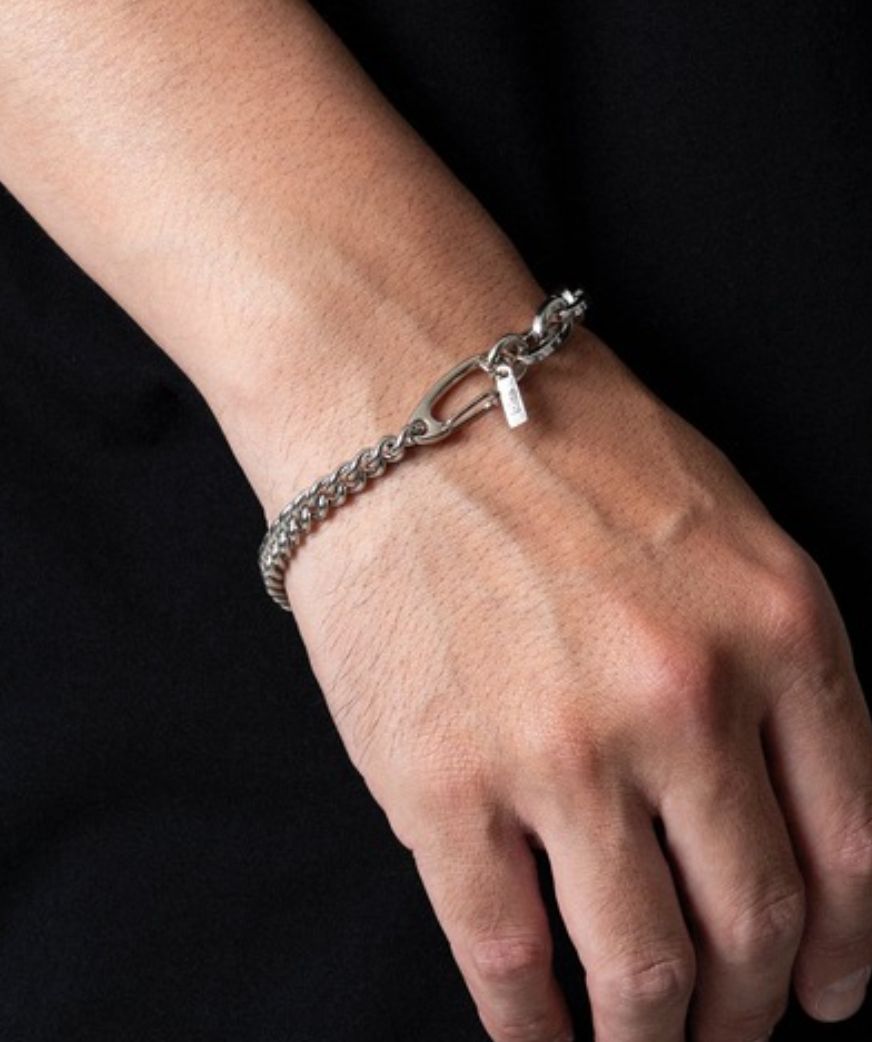 ナンバーナイン ブレスレット アシンメトリー NUMBER (N)INE COMBINATION DIFFERENT CHAIN BRACELET