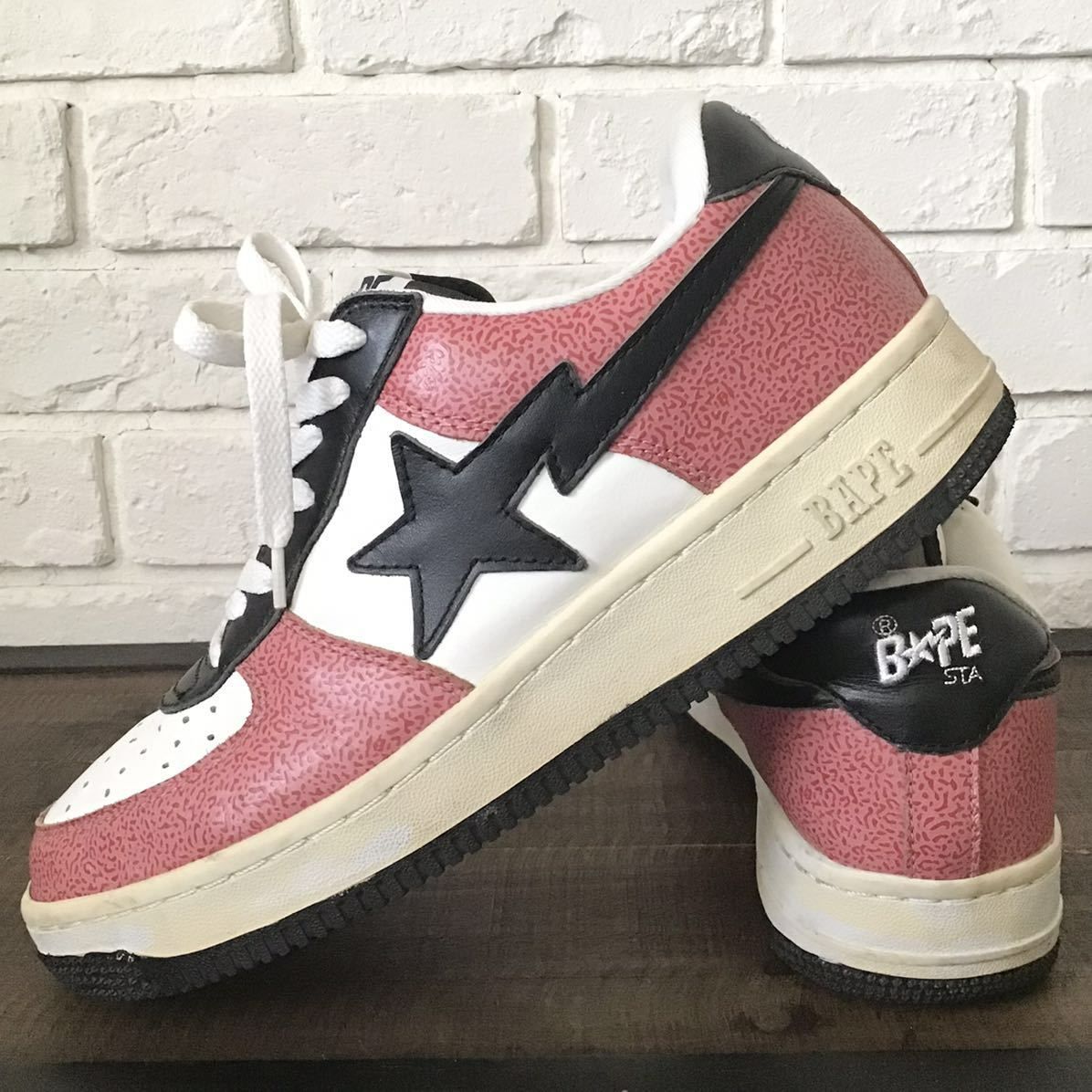 レザー BAPESTA スニーカー 28cm US10 a bathing ape cement BAPE STA ...