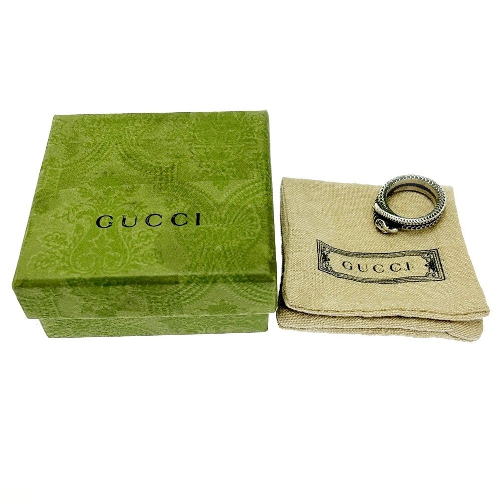 中古】【箱付き】 GUCCI グッチ シルバー ガーデン スネーク リング 
