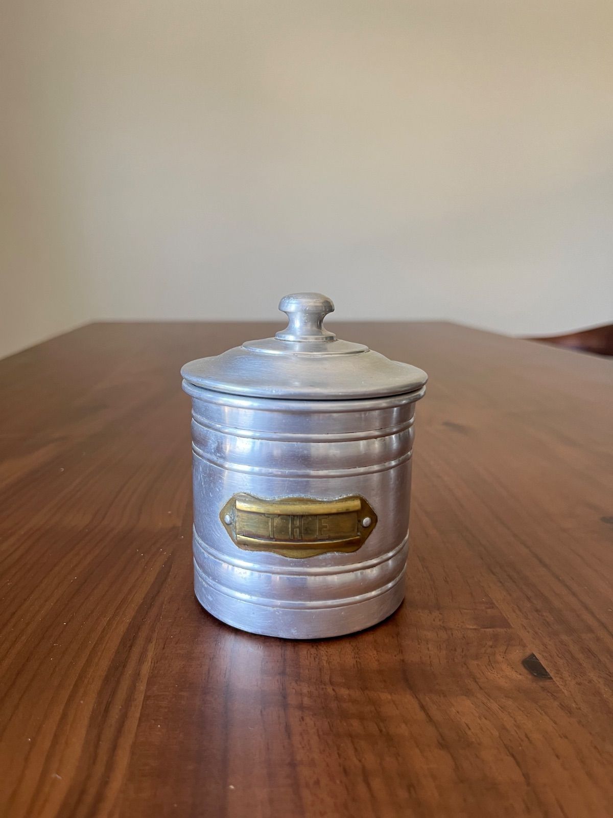 フランスアンティークアルミ製キャニスター セット