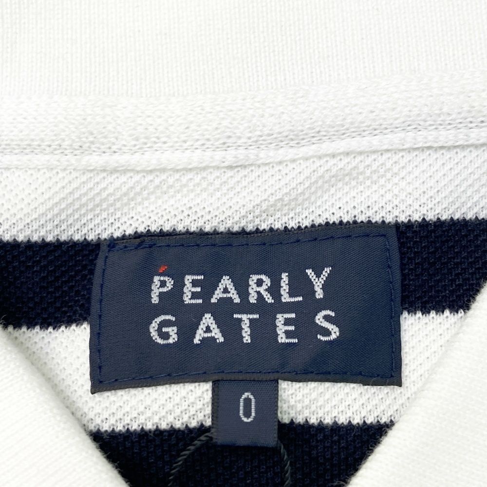 絶対大特恵！ サイズ 0 PEARLY GATES パーリーゲイツ 半袖ポロシャツ ボーダー柄 ネイビー系 240101525912 ゴルフウェア レディース ストスト 鉄板の