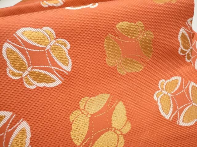 平和屋着物○桝屋高尾 九寸名古屋帯 舞蝶文 金糸 正絹 逸品 CAAU9206hy