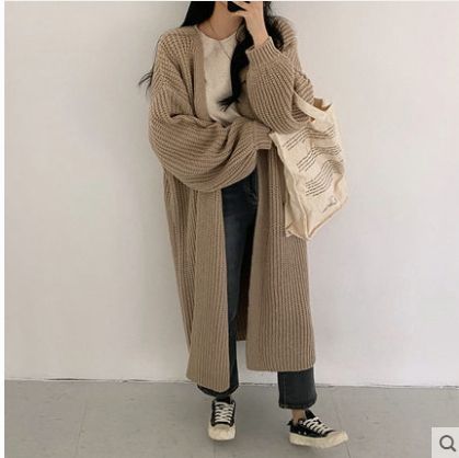 ニット カーディガン レディース セーター トップス ロング ロングカーディガン 起毛ロングニットカーディガン[C6849] - レディースファッション