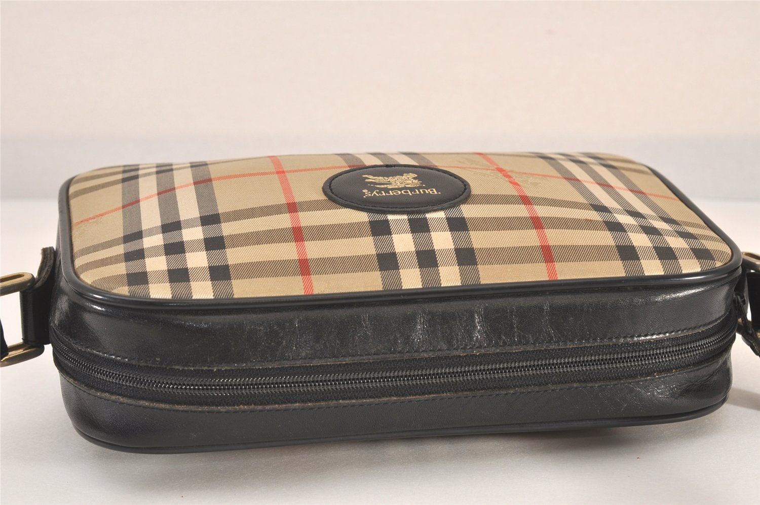 Burberrys バーバリーズ ノバチェック柄 ショルダークロスバッグ キャンバス レザー ベージュ 1949N