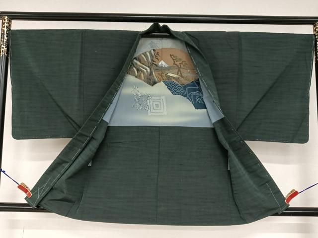 ネイル 平和屋着物●男性 紬 アンサンブル 色無地 蝋色 正絹 ♥ AABA8818zg 配送商品は通常配送無料。