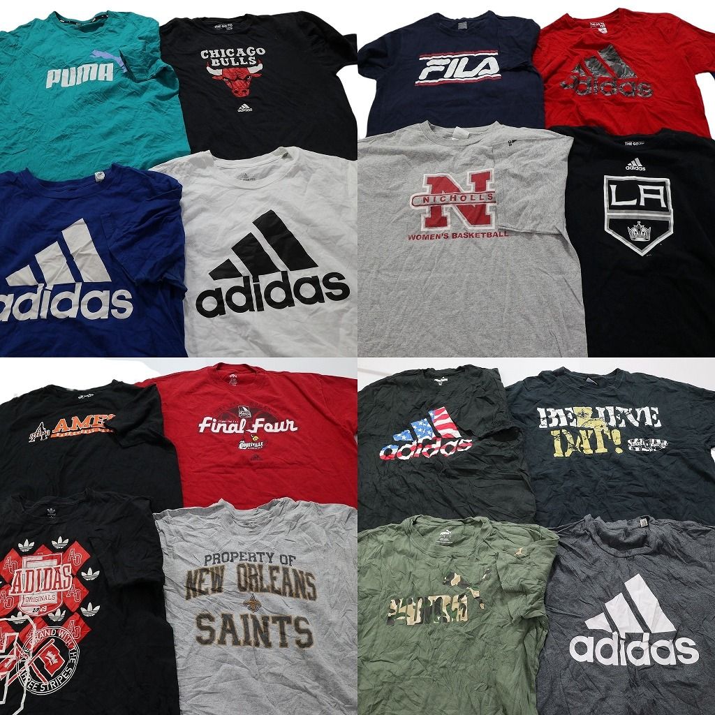 古着卸 まとめ売り スポーツブランドMIX 半袖Tシャツ 16枚セット (メンズ L ) アディダス フィラ プロチーム  古着 NA1026