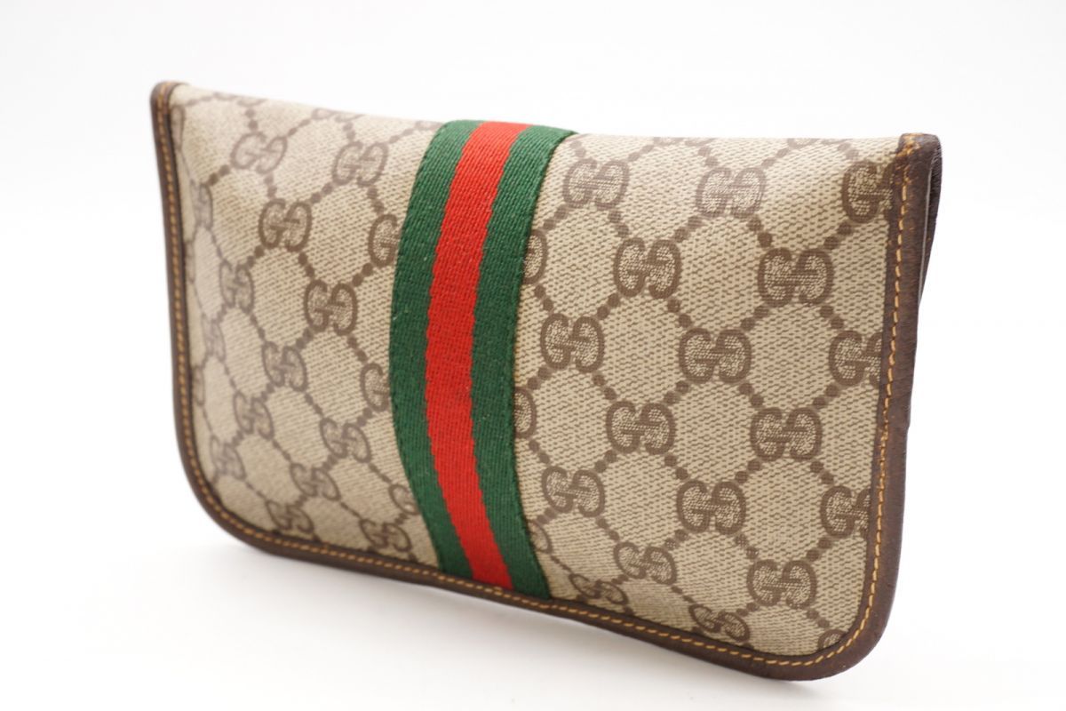 オールドグッチ GUCCI シェリーライン クラッチバッグ ポーチ GGロゴ-