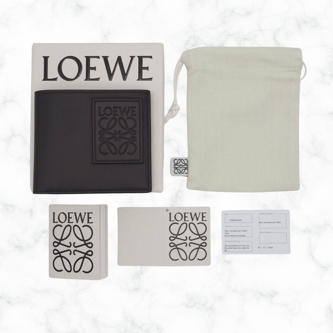 新品 LOEWE アナグラム バイフォールド ウォレット 折りたたみ 財布