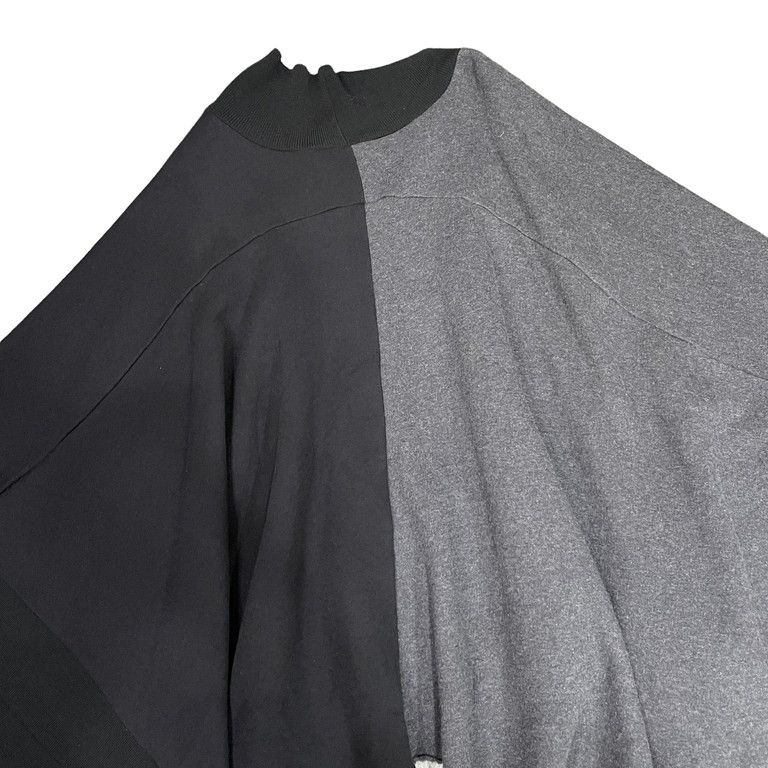 Y-3 12AW パネルパターン裏起毛スウェットハイネックポンチョ LOOK6