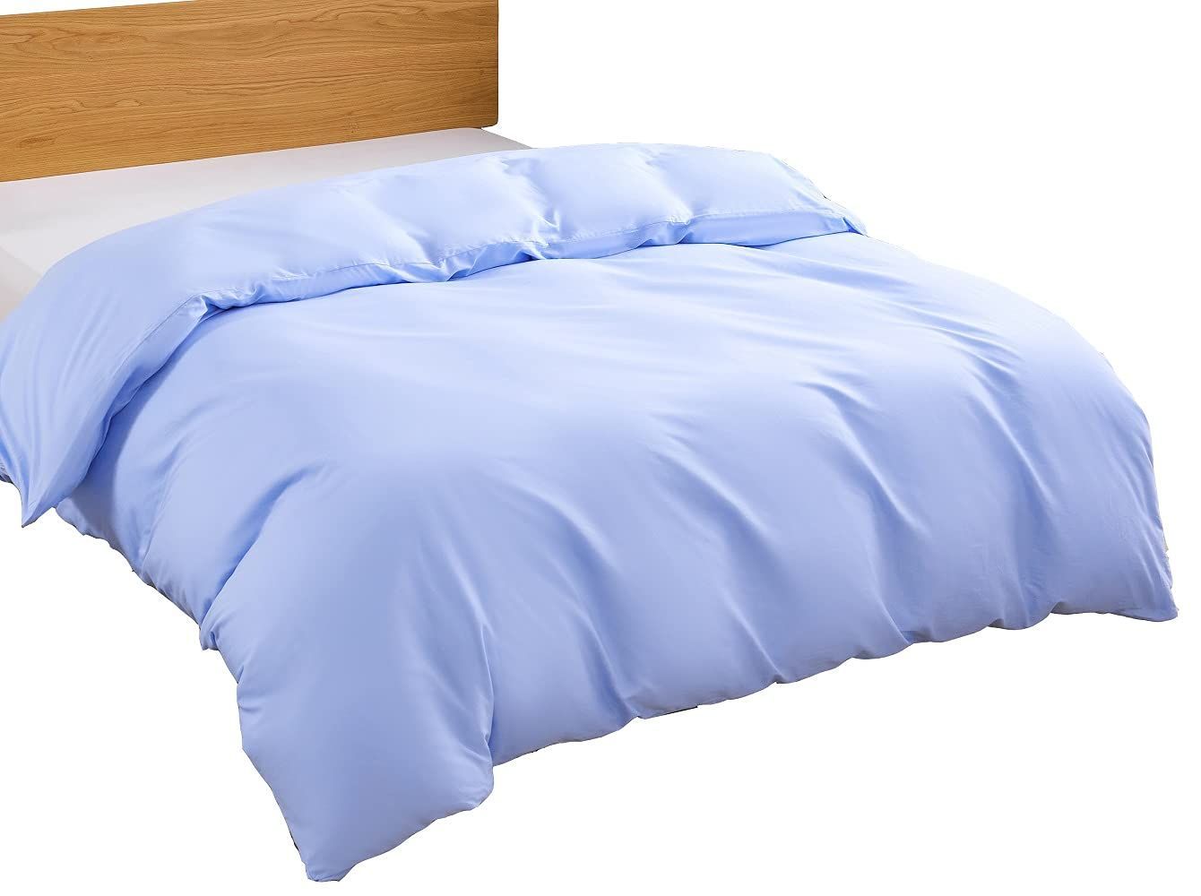 Color:ブルー_Size:セミダブル・170x210cm 掛けふとんカバー セミダブル 170x210cm 綿100％ 掛け布団用カバー 平織り 布団カバー 防ダニ 抗菌 ブルー