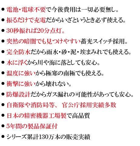 在庫処分大作商事 防水機能 超高性能発電式LEDライト ナイトスターJP