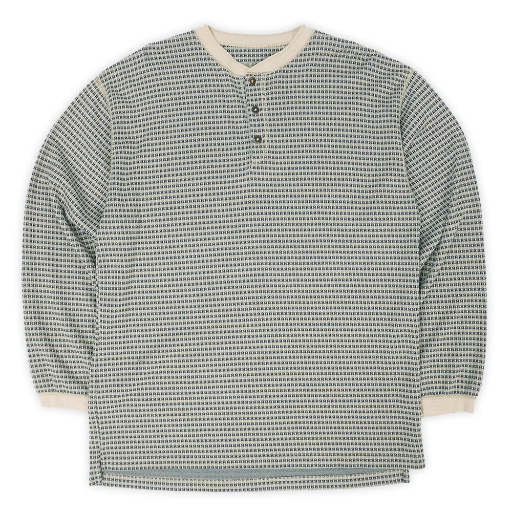 テリトリーアヘッド THE TERRITORY A HEAD 90s 90年代 ヘンリーネック カットソー ロンT MADE IN USA アメリカ製 アウトドア ヴィンテージ 古着 メンズ Tシャツ ベージュ系 L【中古】
