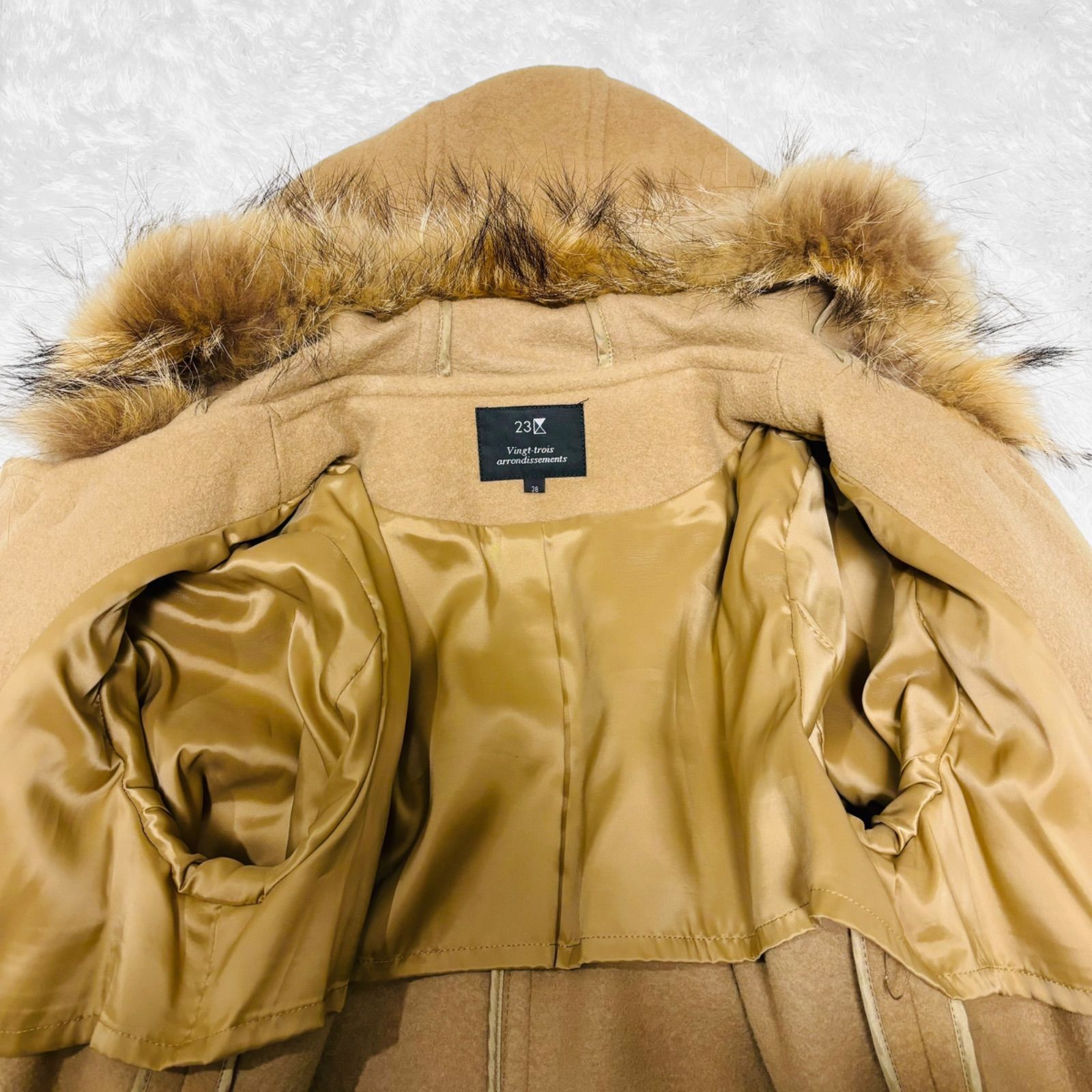 【美中古】FORTELA ダッフルコート キャメル　サイズ46 美中古】FORTELA ダッフルコート キャメル サイズ46 美中古】FORTELA