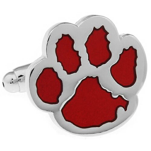 カフス カフスボタン 肉球 paw レッド 犬 ネコ カフリンクス