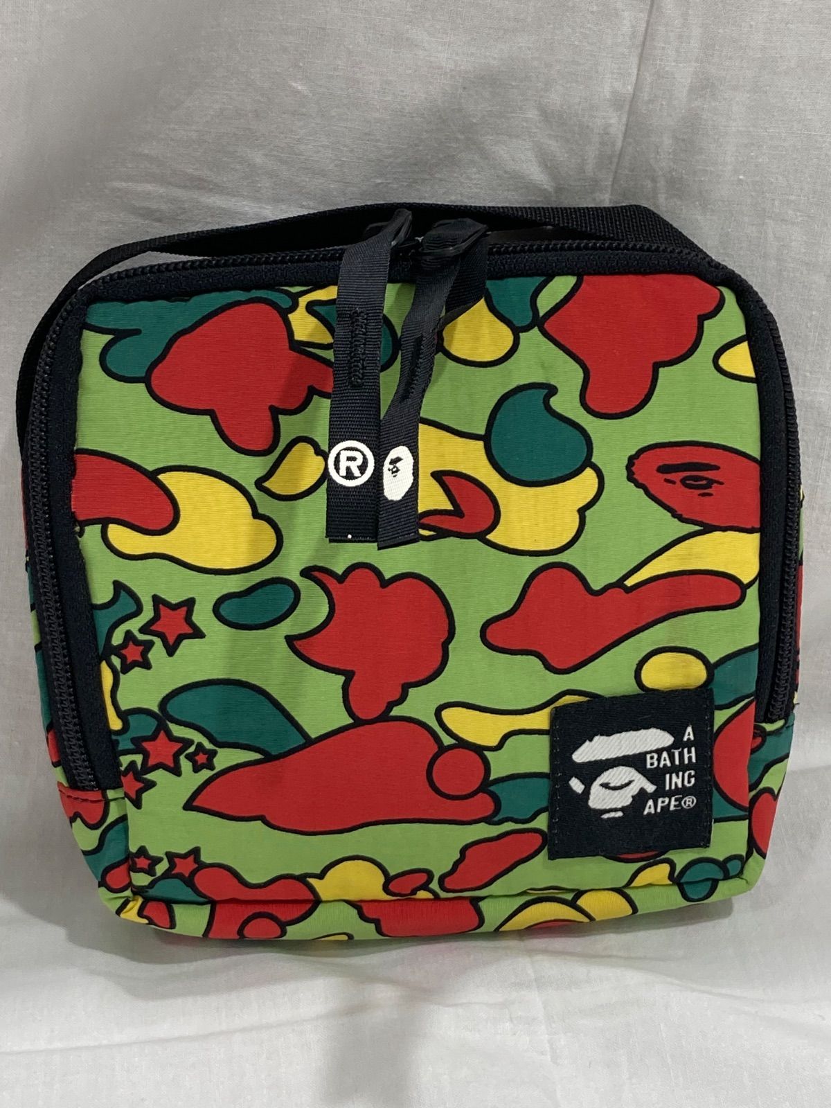 A BATHING APE アベイシングエイプ ポーチ サイケカモ カモフラージュ ナイロン