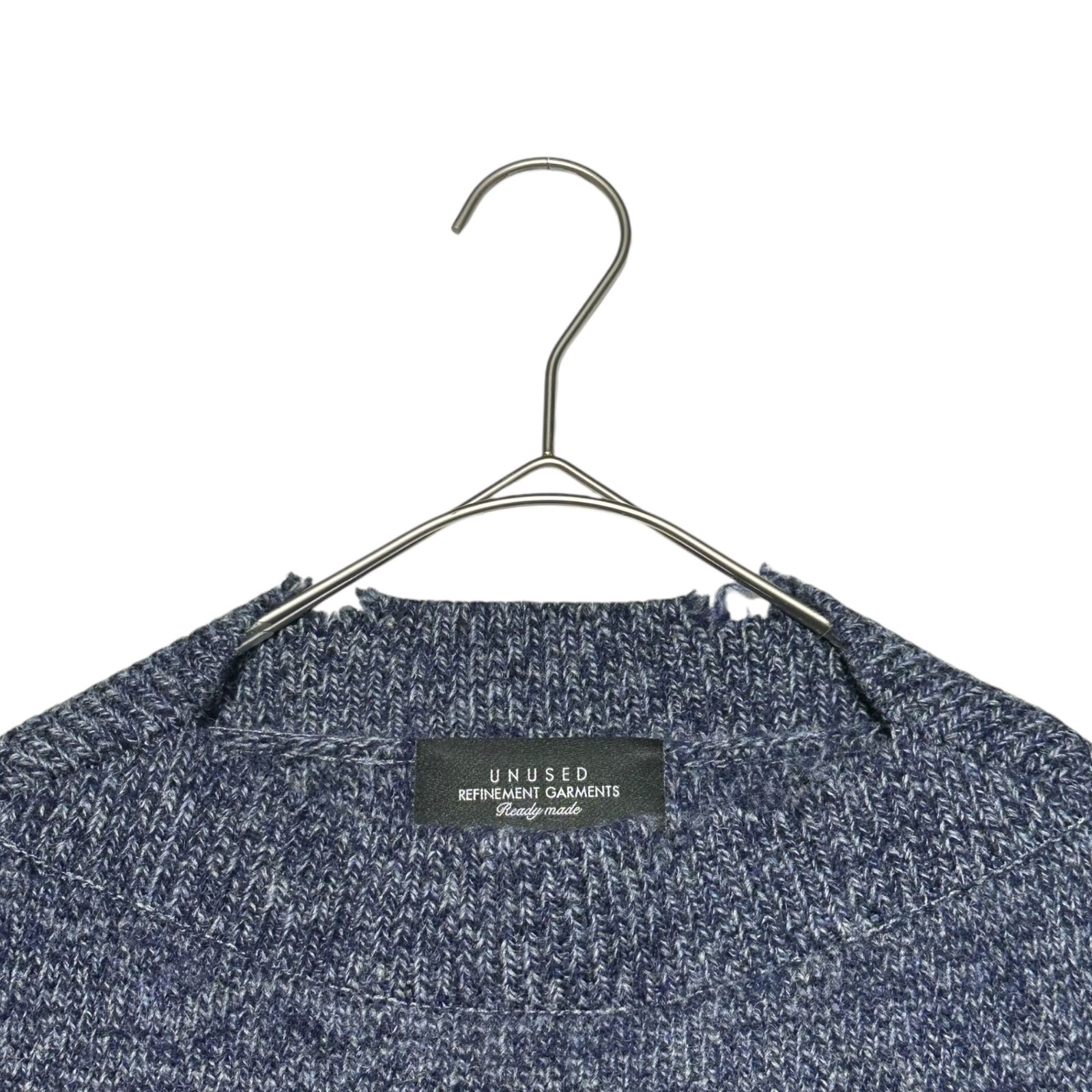 t*u様 unused 22aw ダメージニット UNUSED(アンユーズド) 22AW DAMAGE 5G WOOL KNIT ダメージ加工