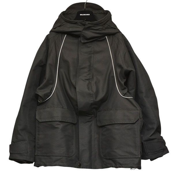balenciaga オーバーサイズ　ナイロンコート Balenciaga オーバーサイズ パーカーコート | ブラック