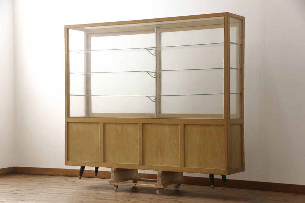 トレー・カバー付】こども 収納ラック 木製8段 ③【日本製】 シンプル