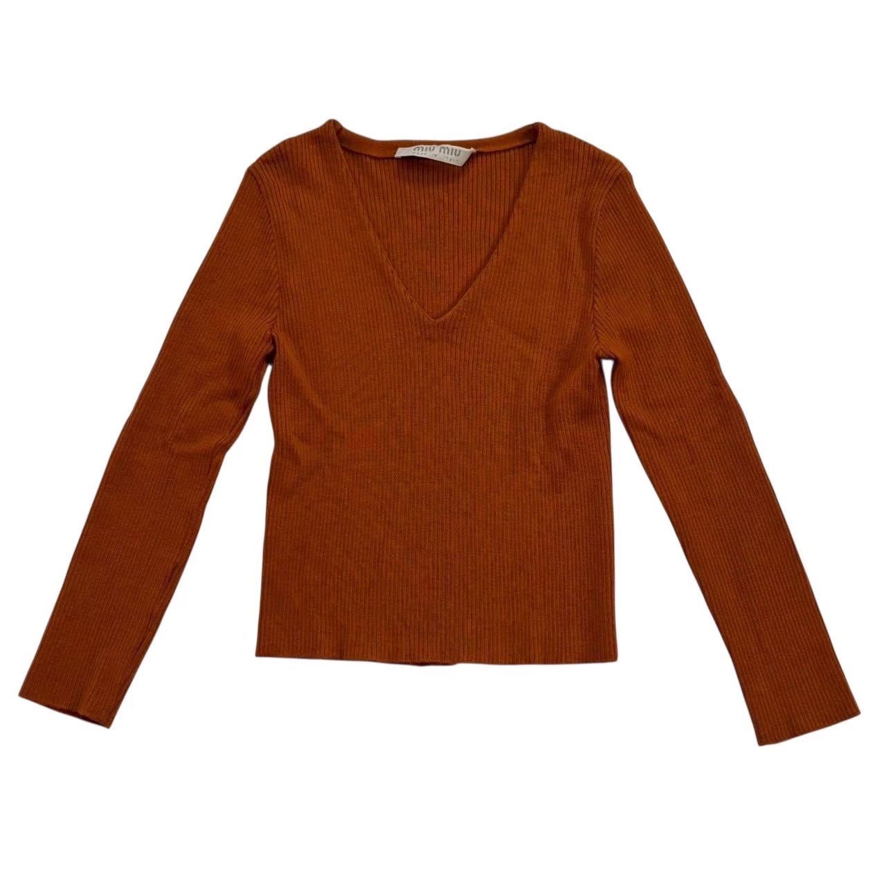 ブラック ミュウミュウ 長袖セーター サイズ40 M - ウールxカシミヤ