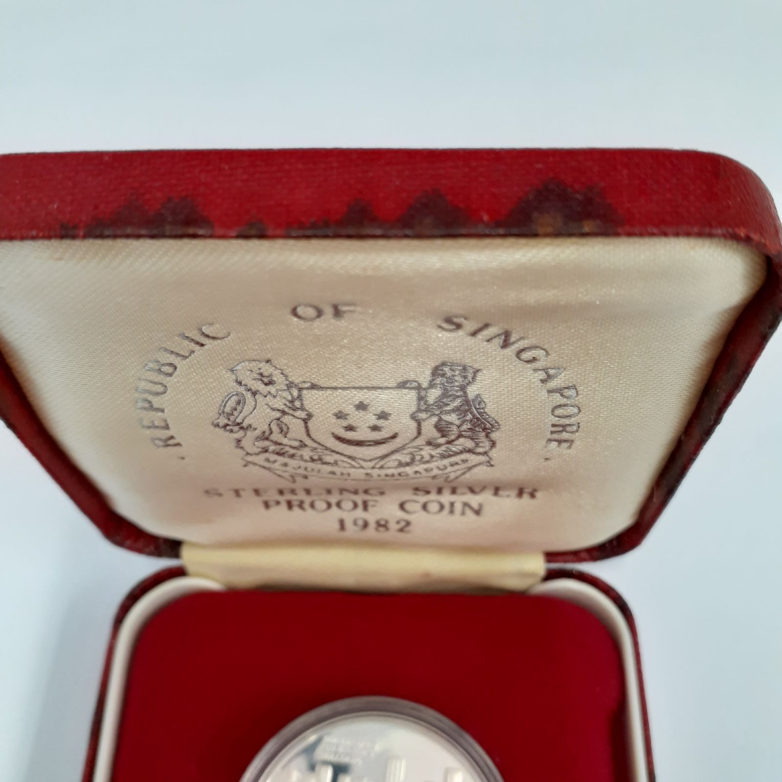 外箱に汚れ傷あり】シンガポール プルーフコイン 銀貨 1987年 シンガポール 10ドル 大型