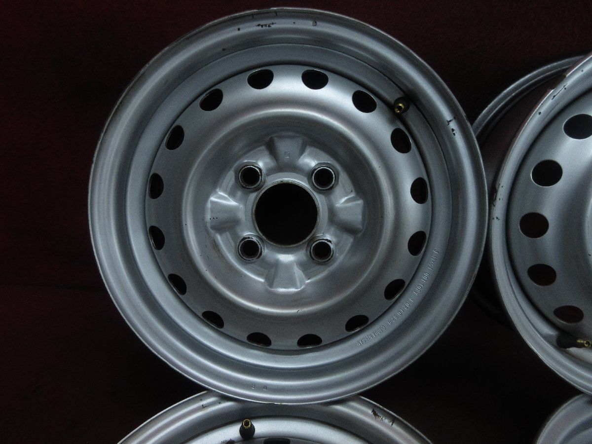 新車外し 13×5J 4穴100 +40 ADバン NV150 流用 13インチ スチール ホイール 4本 日産 ADバン NV150 Y12 純正 13×5J 4穴100 +40