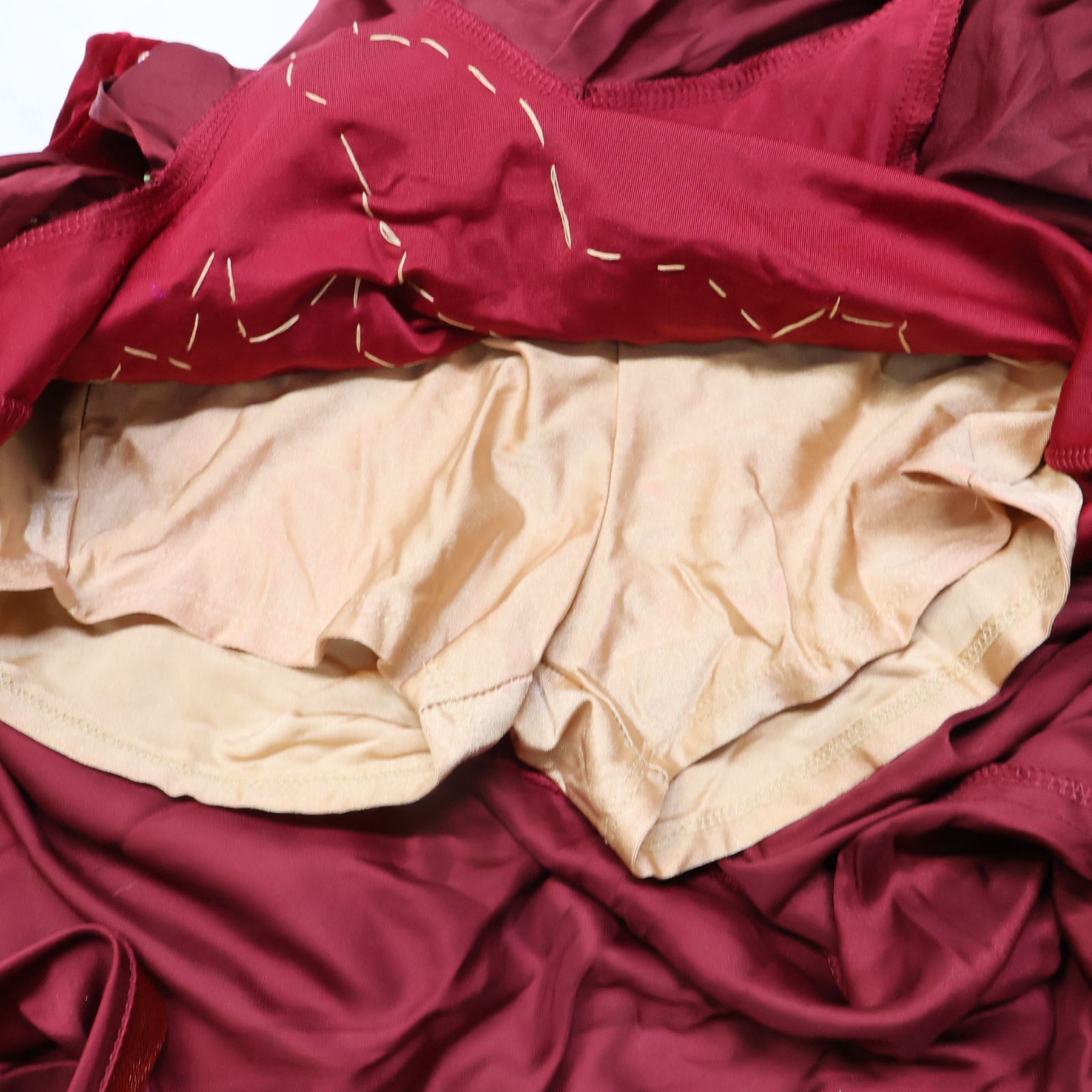 ベリーダンス用 オリエンタル衣装】レッド ラインストーン 赤 シルバー