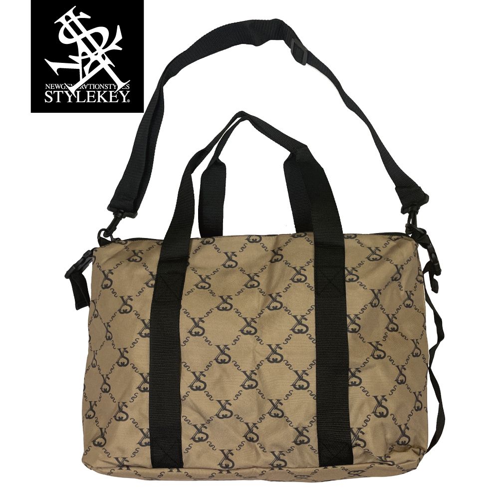 STYLEKEY (スタイルキー) トラベルバック XS MONO TRAVEL BAG - BEIGE (SK99ET-TBG03) ストリート系 B系 旅行カバン トートバック ボストンバック