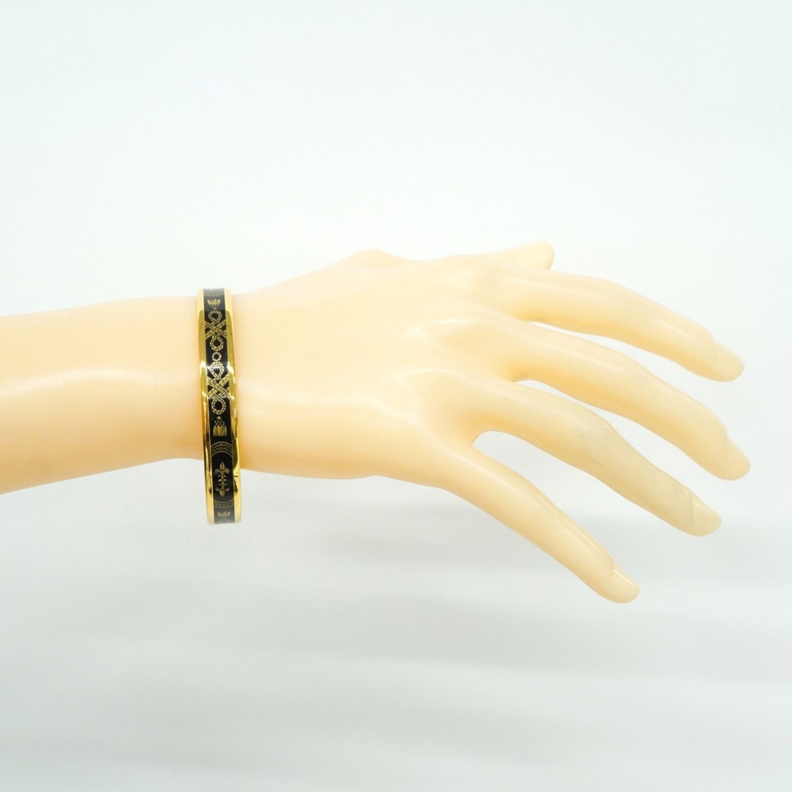 エルメス(Hermes) バングル エマイユPM GPメッキ ゴールド ブラック