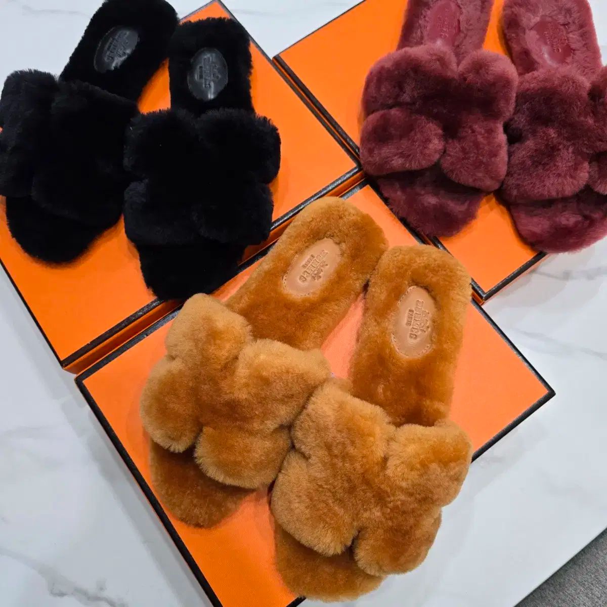  当日配送 シアリング オラン ファー スリッパ 38 サンダル サンダル ミュール