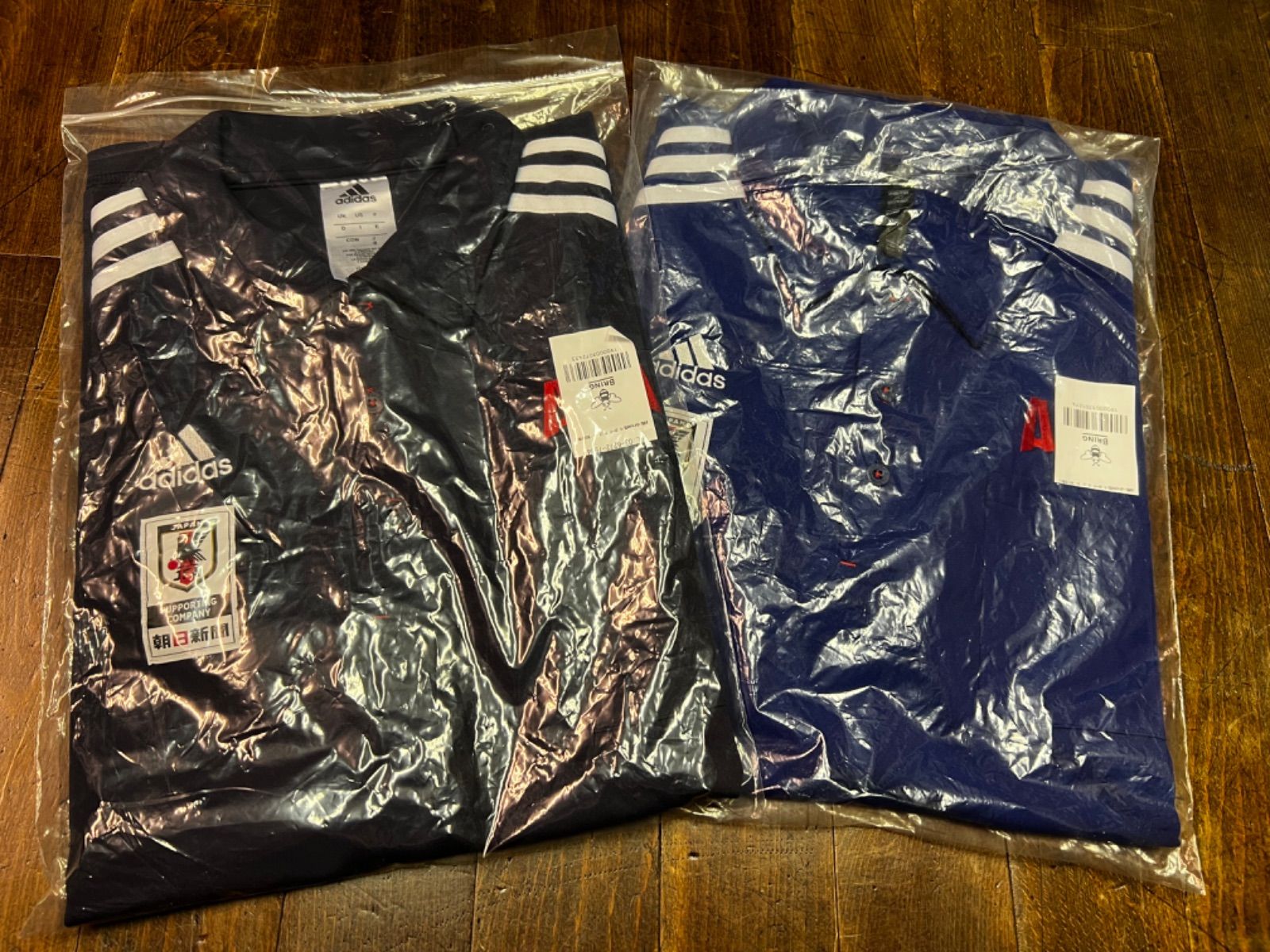 JFA非売品】adidas JFA プラシャツブルー Lサイズ タグ付き