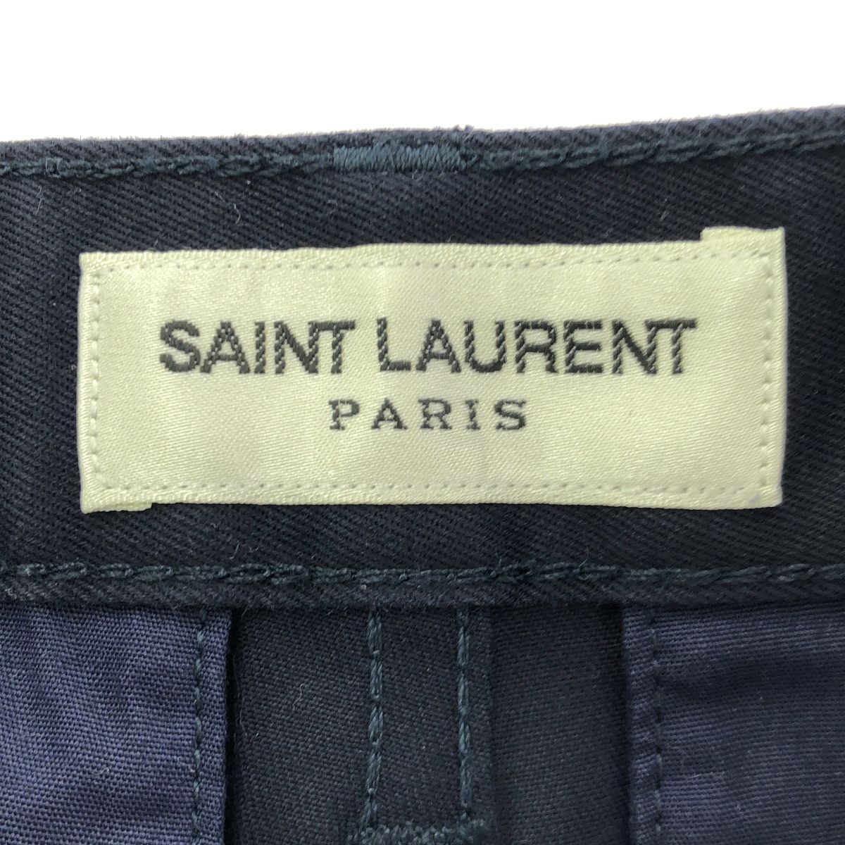 （美品）サンローランパリ　チノパンツ　ネイビー　27 22 90s OLD YVESAINTLAURENT オールド イブサンローラン タック