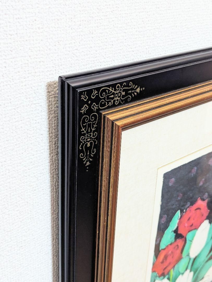 【真作】【直筆サイン】J・P・カシニョール「チューリップとプロフィール」【美品】 真作】【直筆サイン】J・P・カシニョール「チューリップとプロフィール