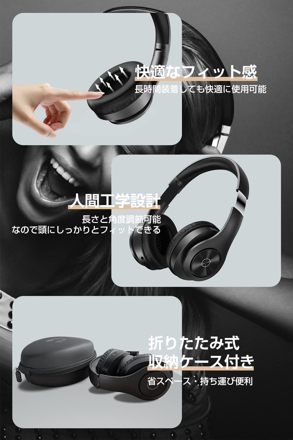 ワイヤレスヘッドホン bluetooth 有線 無線 両用 マイク内蔵 ハンズ