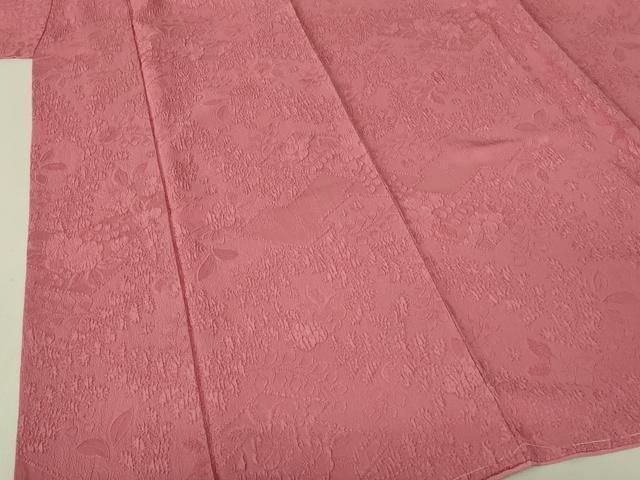 平和屋着物□上質な色無地 紋意匠 甚三紅色 正絹 逸品 AAAK1963Acs