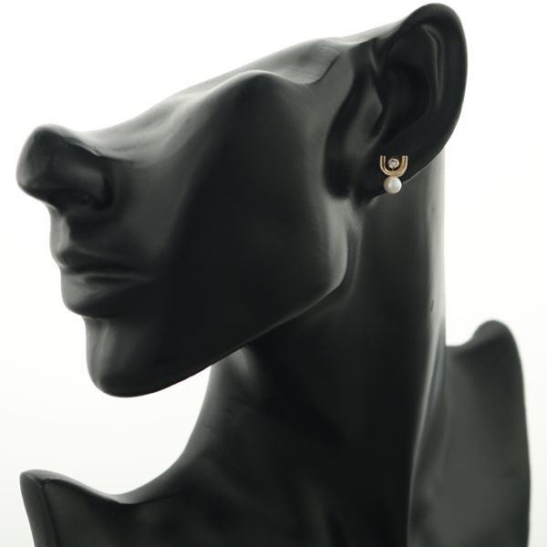 ヒロタカ ピアス パール 真珠 5.0mm ダイヤ ダイヤモンド 0.05ct