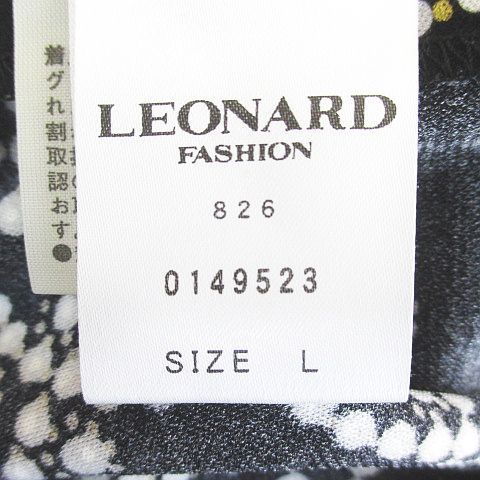 レオナール LEONARD 半袖 Tシャツ カットソー L 黒系 ブラック 日本製 ストレッチ 総柄 - メルカリ