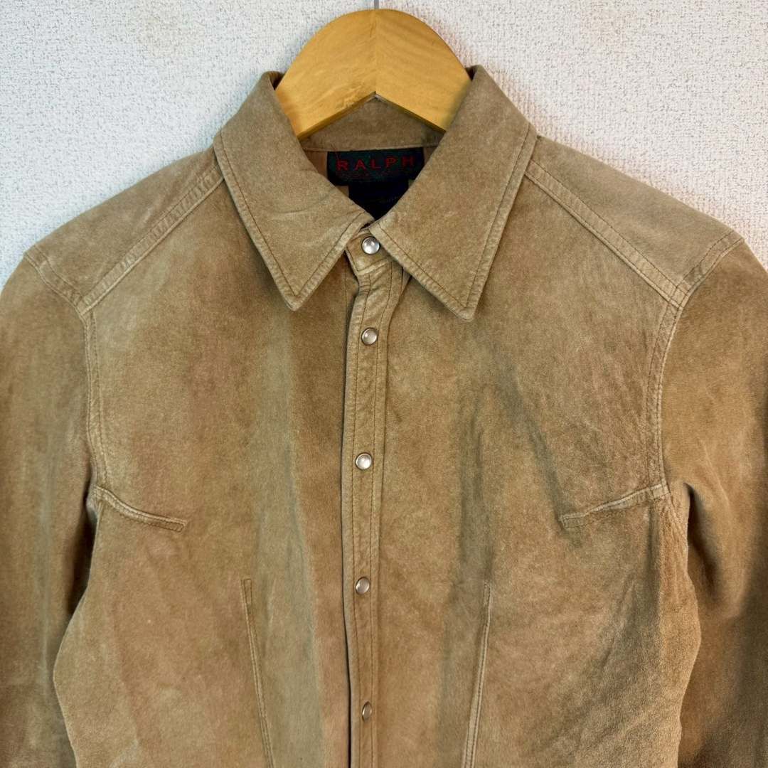 90s RALPH LAUREN ラルフローレン レザージャケット 長袖 ウエスタン アース ブラウン レディース 古着 アメカジ