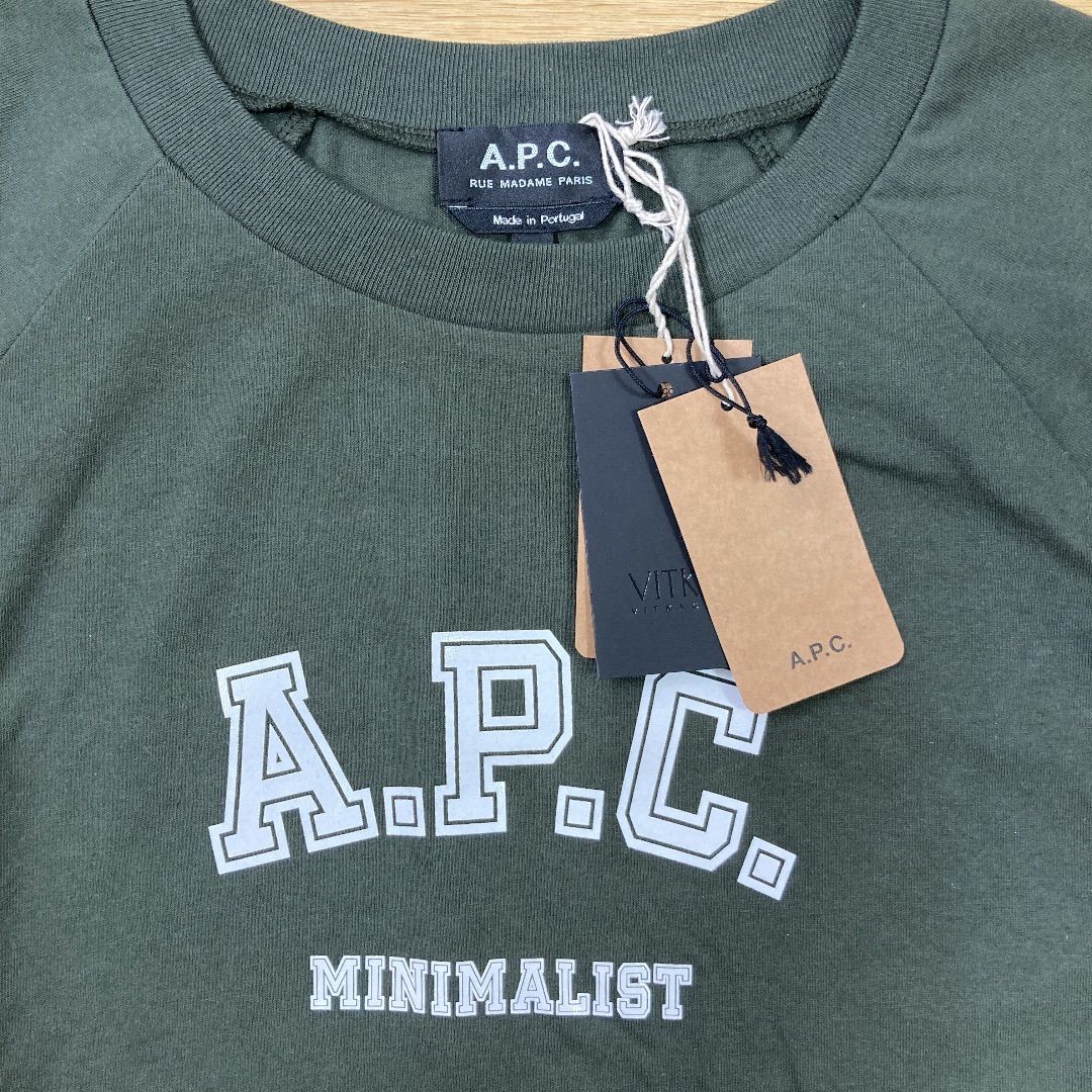 A.P.C. スウェット 新品 カーキ APC ロゴ アーペーセー ラグラン