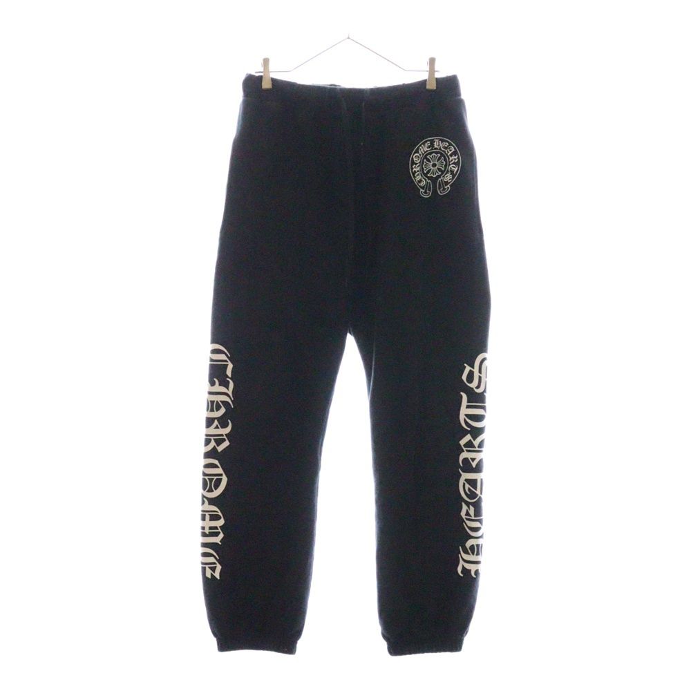 CHROME HEARTS クロムハーツ CH PLUS SWTPANTS CHプラス 総柄CHプラスプリント ホースシュー ロングスウェットパンツ ブラック