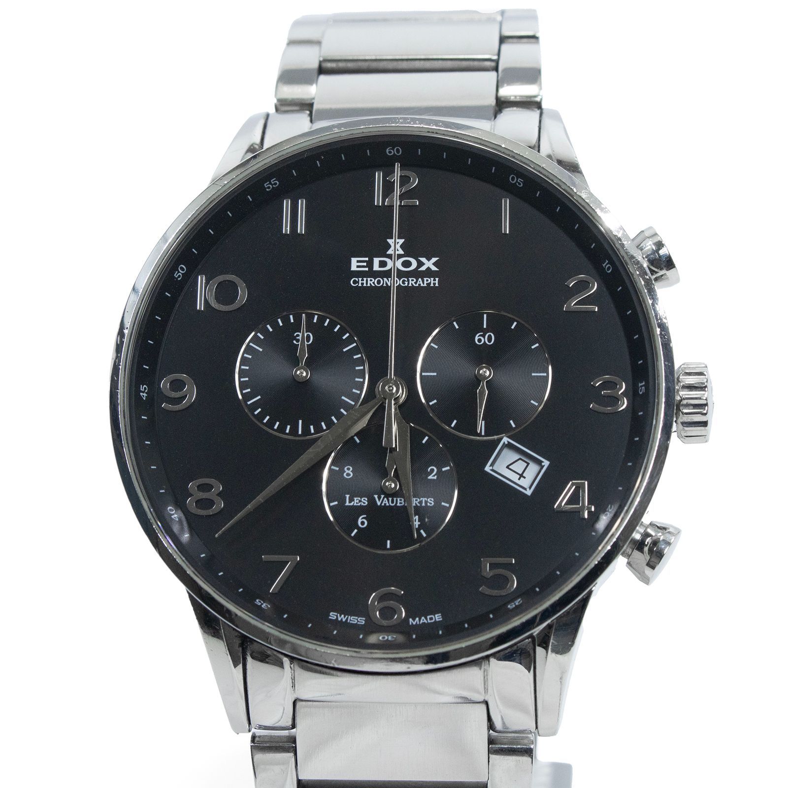 EDOX レ・ヴォベール メンズクオーツ腕時計 ブラック 【公式通販】