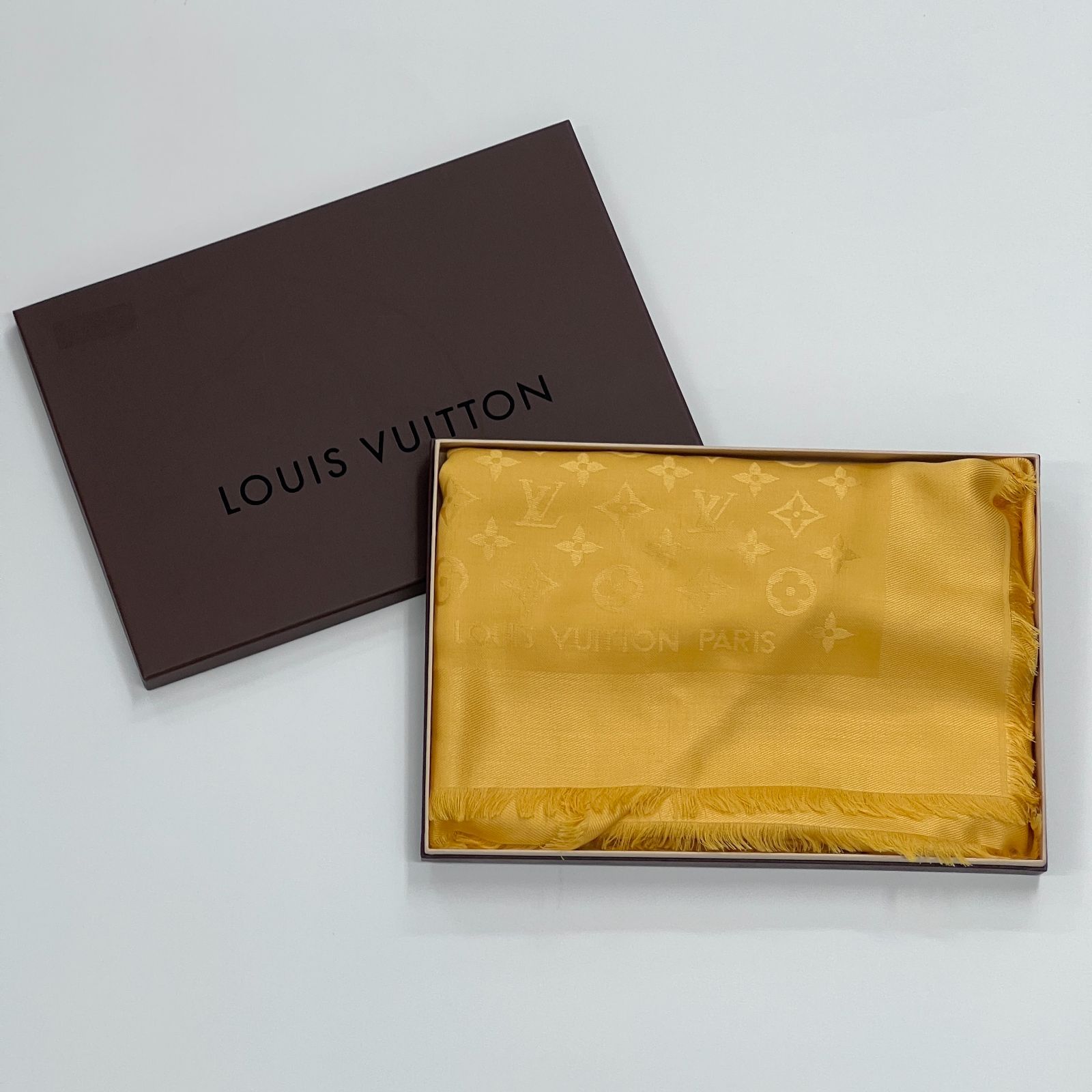 中古】LOUIS VUITTON ルイヴィトン ストール モノグラム シルク ウール  