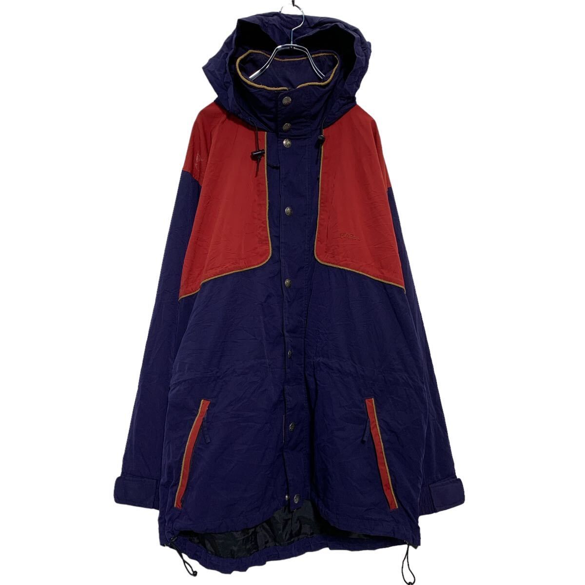 L.L.Bean 切替 マウンテンパーカー L ネイビー レッド エルエルビーン 