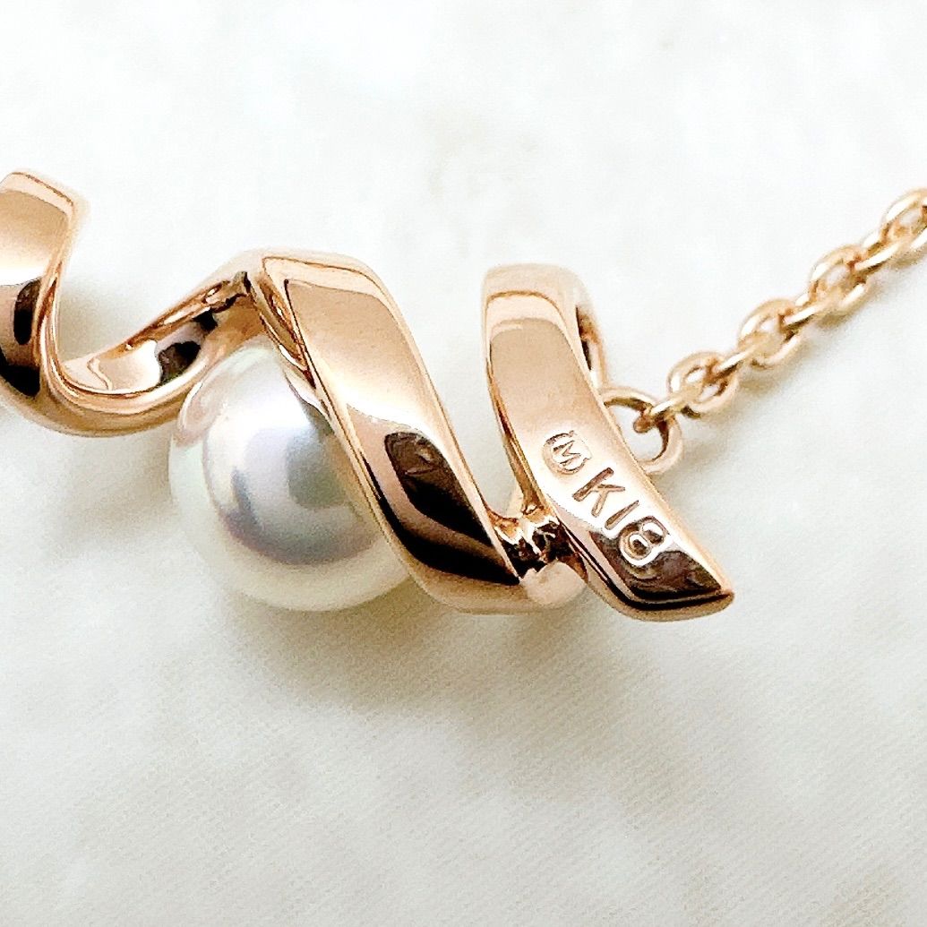 美品🌟MIKIMOTO パール Love ピンクゴールド ネックレス 約43cm U