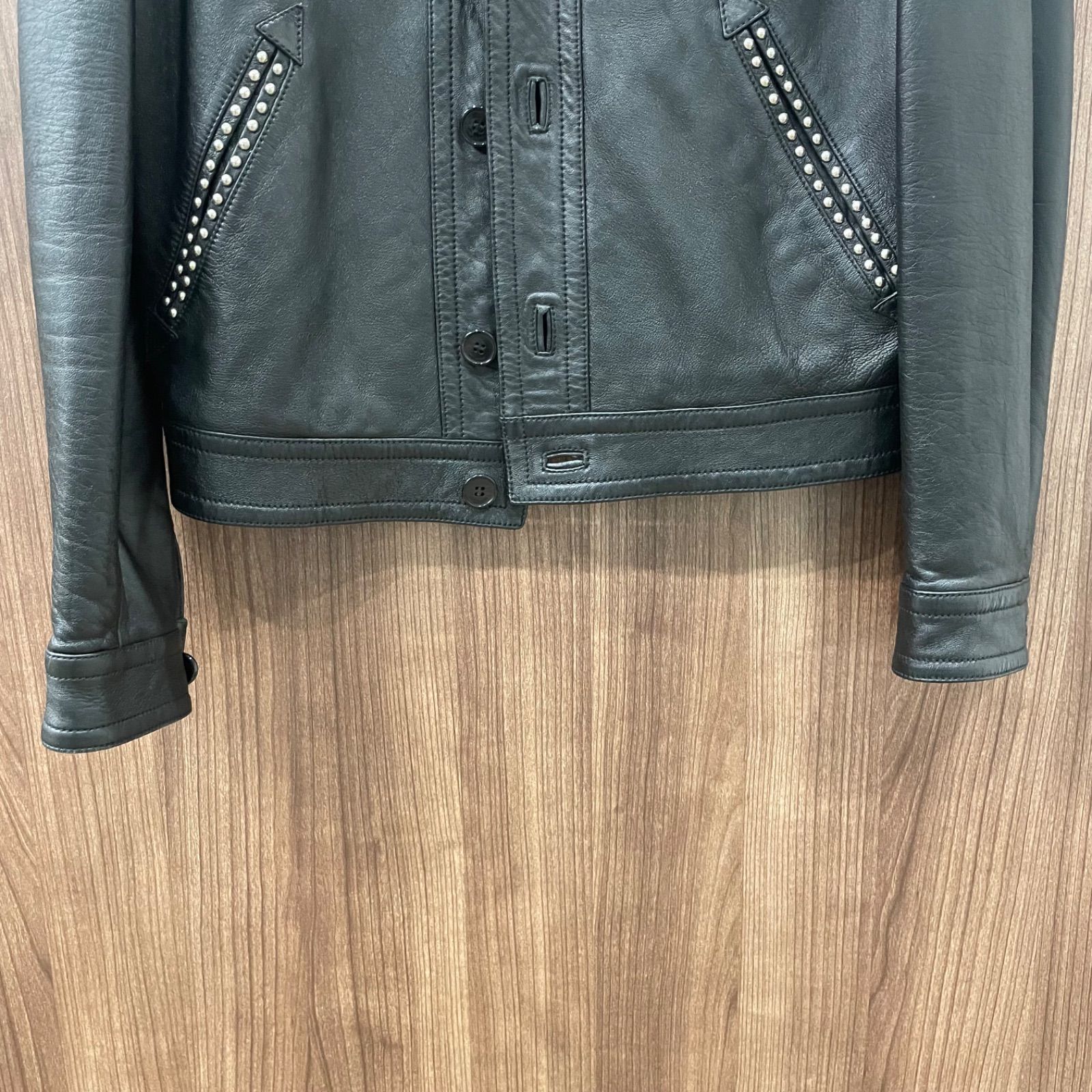 ◎美品 SAINT LAURENT PARIS サンローランパリ スタッズレザー 